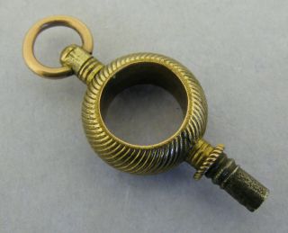 Antique Victorian Yellow Metal Pocket Watch Key Fob Charm