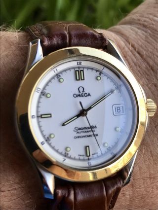 Vintage Omega Ω Seamaster Automatic Chronometer 18k Solid Gold/ss 120m 2301.  20