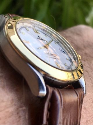 VINTAGE OMEGA Ω SEAMASTER AUTOMATIC CHRONOMETER 18K SOLID GOLD/SS 120M 2301.  20 3