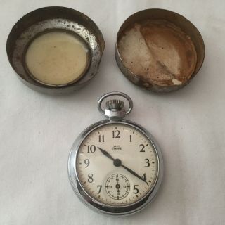 Vintage Smiths Empire Pocket Watch With Cover Case
