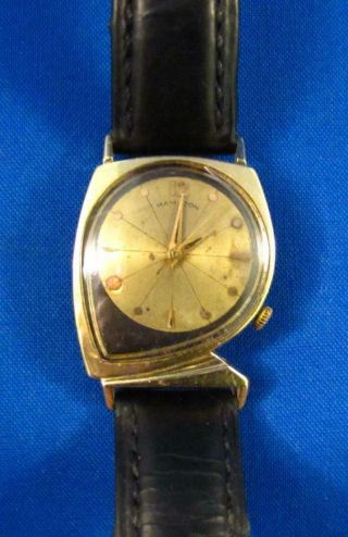 Rare Vintage Mens Hamilton Meteor Electric 10k Gf Case Wristwatch W/ Orig Box