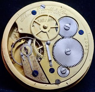 Thomas Russell Fine English Hunter Patent Pocket Watch Movement Circa 1920