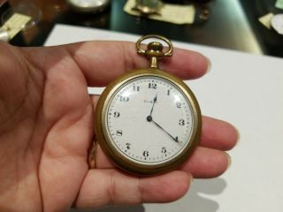 Antique Elgin Open Face Pocket Watch (20 Yr) Running Size 1214