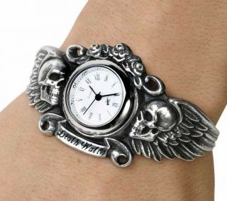 Alchemy England - Dark Angel Wrist Watch,  Skulls Gothic Death Punk,  Pewter Gift