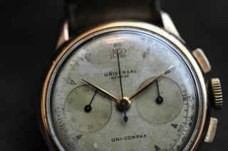 Very Rare Universal Geneve Uni Compax Chronograph In - House 481 Movement 1945