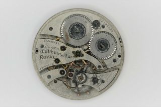 Waltham Grade Royal Pocket Watch Movement 12s 17j Model Parts/repair Sn 22184429
