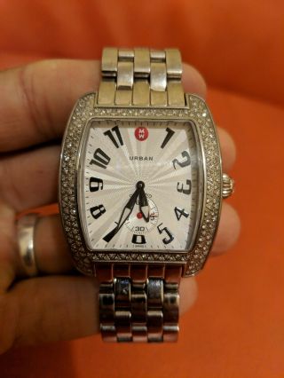 1.  00tcw Michele Urban Diamond And Stainless Steel Watch Quartz