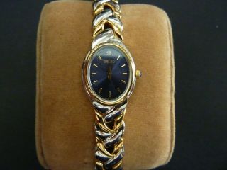 Ladies Seiko Watch With Diamond And Gold And Silver Coloured Link Strap