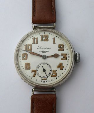 LONGINES RARE SILVER VINTAGE 1918 MILITARY TRENCH WATCH,  SCREW BACK AND TOP 4