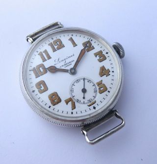 LONGINES RARE SILVER VINTAGE 1918 MILITARY TRENCH WATCH,  SCREW BACK AND TOP 6