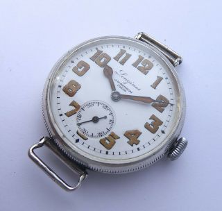 LONGINES RARE SILVER VINTAGE 1918 MILITARY TRENCH WATCH,  SCREW BACK AND TOP 8
