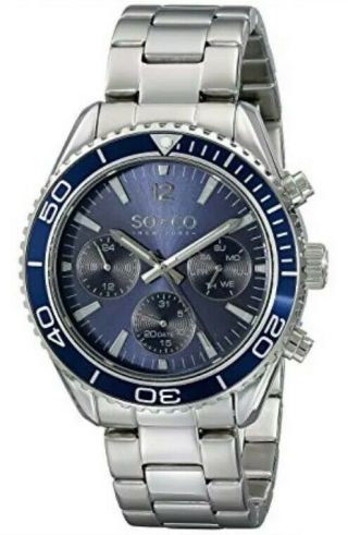 , So & Co York Hudson 5026.  2 Blue Dial Analogue Mens Smart Wrist Watch 68:22