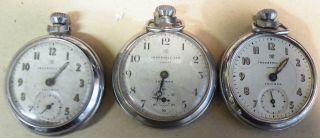 3 Ingersoll Triumph Pocket Watches For Spares