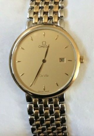 Gents Omega De Ville 18k Gold & Ss Watch - Authentic,  -