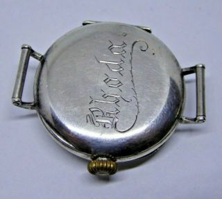 Gent ' s WW2 Period Rebberg Watch Co ROLEX Sterling Silver Trench Watch - Valdez 3