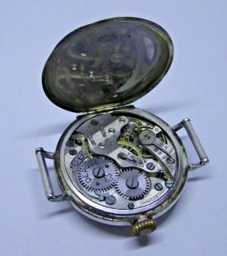 Gent ' s WW2 Period Rebberg Watch Co ROLEX Sterling Silver Trench Watch - Valdez 5