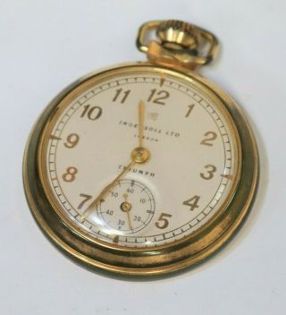Ingersol Ltd,  London,  Triumph Pocket Watch,  Made In Gt.  Britain - 254