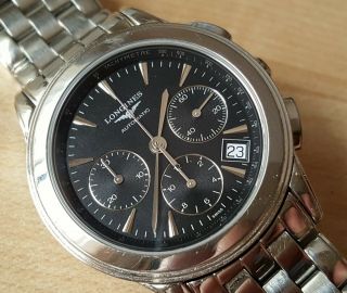 Men ' s Stainless Steel Longines Flagship Automatic Chronograph NO box or papers 3