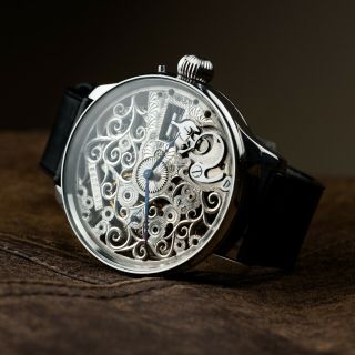Mens Vintage Elgin Watch Movement Skeleton Luxury Watch Antiques Stroke Jewelry