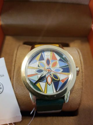Tory Burch Tbw2013 Mosaic Watch With Multicolor Leather Band