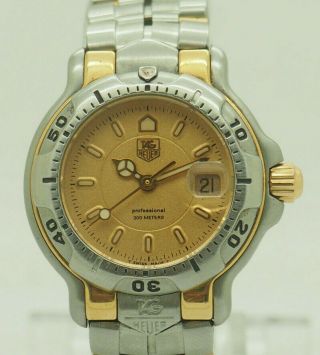 Ladies TAG HEUER 6000 Professional WH1353 Steel & 18K Gold Date Swiss 29mm Watch 2