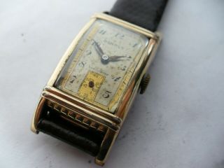 Whatta Case Vtg Benrus 17j Long Rectangle Curvex Wristwatch 1938