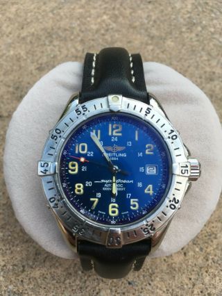 Breitling Superocean Blue Dial Steel Automatic Mens Watch A17040