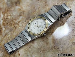 Omega Constellation Calendar Men 18k Solid Gold SS Swiss Made Watch c.  2000 S34 5