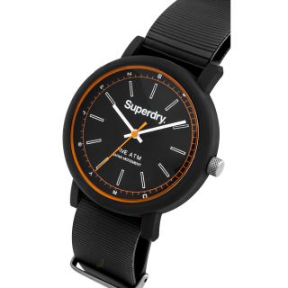 Superdry Campus SYG197B Men ' s Black Rubber Strap Watch 2