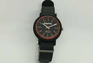 Superdry Campus SYG197B Men ' s Black Rubber Strap Watch 4