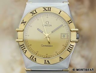 Omega Constellation Mens 18k Solid Gold Ss Swiss Made 1990s Watch Je205