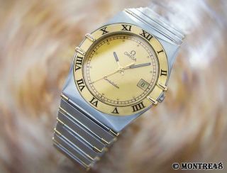 Omega Constellation Mens 18k Solid Gold SS Swiss Made 1990s Watch JE205 3