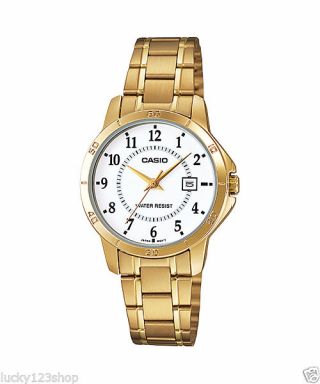 Ltp - V004g - 7b Gold Casio Ladies Watches Stainless Steel Band Brand -