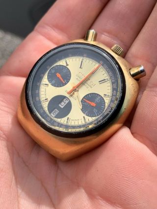 VINTAGE CITIZEN BULLHEAD CHRONOGRAPH GOLDPLATED AUTOMATIC MENS WATCH 6
