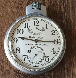 Vintage Hamilton Model 22 U.  S.  Navy Bureau Of Ships Ww 2 Marine Chronometer