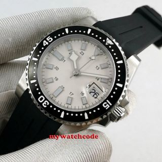 40mm bliger sterile white dial sapphire glass ceramic bezel automatic mens watch 4