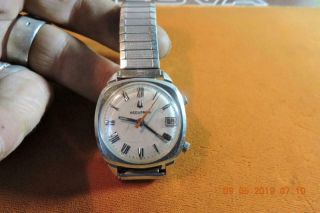 Vintage Bulova Accutron Astronaut Mark Ii Alarm Wristwatch N0 1970 Stanless Case
