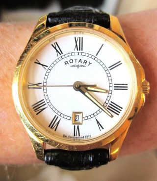Ladies Gp Rotary Quartz Date Watch Ls02794/01 Nos