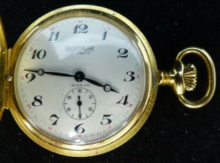 Vintage Bertmar 17 Jewels Gold Filled Pocket Watch