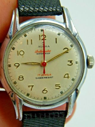 Vintage Stainless Steel Alpha Bumper Automatic Waterproof Wrist Watch Precimax