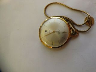 A Vintage Gold Plated Cased Avia 21 Jewels Open Face Pocket Watch