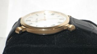 Bulova Men ' s 97A123 Gold Tone Stainless Steel Dress Watch w/ Black Leather Band 4