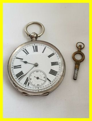 0.  900 Silver Pocket Watch,  Ticking With Key