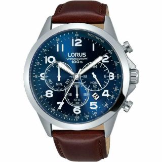 Lorus Gents Chronograph Leather Strap Watch - Rt379fx9