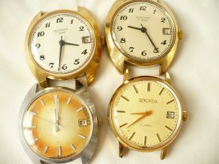 Vintage Sekonda Poljot Ussr Mens Watches 17 Jewels Spares Or Repairs