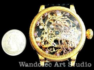 JAEGER LeCOULTRE Vintage Men ' s Wrist Watch Gold Skeleton Mens Wristwatch Swiss 11