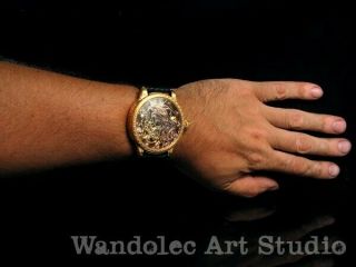 JAEGER LeCOULTRE Vintage Men ' s Wrist Watch Gold Skeleton Mens Wristwatch Swiss 12
