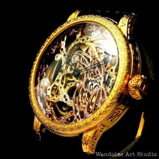 JAEGER LeCOULTRE Vintage Men ' s Wrist Watch Gold Skeleton Mens Wristwatch Swiss 3