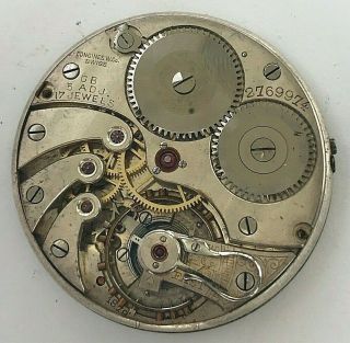 12s - Antique 1912 Longines hand winding pocket watch movement,  17 Jewels,  5 adj 2