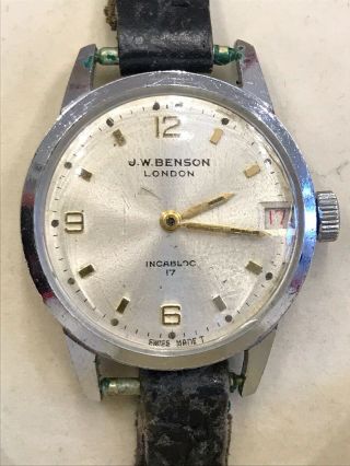 Vintage J.  W Benson London Watch Fully Incabloc 17 Jewels Swiss Made 2